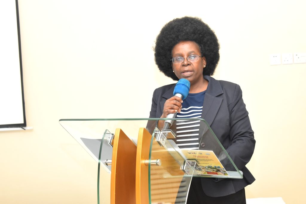 The Minister of Science, Technology and Innovation, Hon. Dr. Monica Musenero Masanza addressing participants.